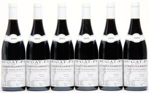 12 bts. Gevrey Chambertin 1. Cru Petite-Chapelle, Bernard Dugat-Py 2009 A hfin. Oc.