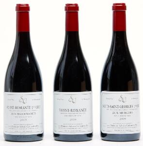 1 bt. Vosne Romanée 1. Cru Aux Malconsorts, Sylvain Cathiard 2009 A hfin.  etc. Total 3 bts.