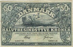 50 kr 1935, nr. 5008738, V. Lange  Pugh, Sieg 107, Pick 27