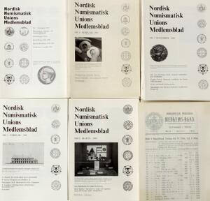 Flyttekasse med dansk og udenlandsk litteratur, bl.a. NNUM 1917-36, ca. 35 stk., Numismatisk Rapport etc.