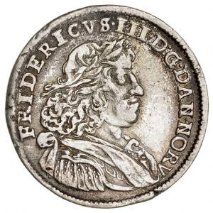 Frederik III, 2 mark  halvkrone 1666, H 107A
