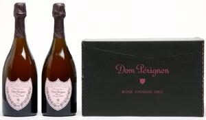 6 bts. Champagne Dom Pérignon Rosé, Moët  Chandon 2002 A hfin. Oc.