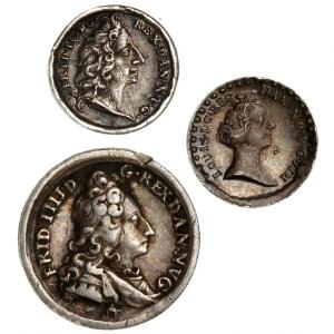 Frederik IV, sølvafslag af 12 dukat u. år, G 349, sølvafslag af 14 dukat u. år, G 350351, sølvafslag af 14 dukat, G 351, i alt 3 stk