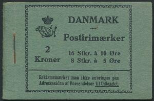 1933. 2 kr. Korstegning. Komplet hæfte i fin kvalitet. AFA 3600