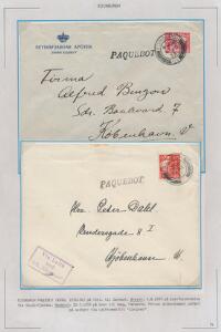 1933. Planche med 2 smukke SKIBS-breve fra Danmark og Island, begge stemplet i EDINBURGH.