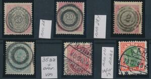 1875-1928. Planche med diverse pæne mærker
