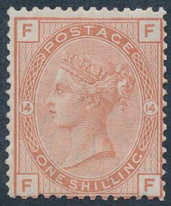 England. 1880. Victoria. 1 Sh. orange-brun. Smukt ubrugt mærke. SG £ 675