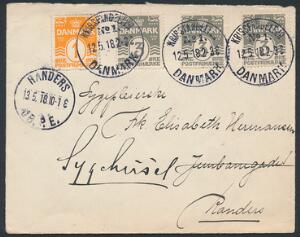 1918. Brev til Randers, stemplet KRIGSFANGELEJR No.1 12.5.18.