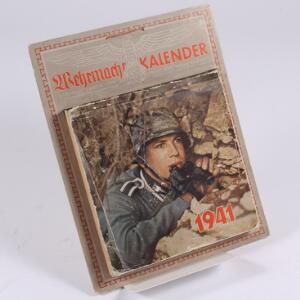 Tyskland. Original Wehrmacht Kalender 1941 med 52 postkort incl. flere bedre propaganda motiver. Meget sjælden og helt intakt kalender