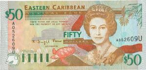 East Carribbean States, Anguilla, 50 dollars 1994, Pick 34 U