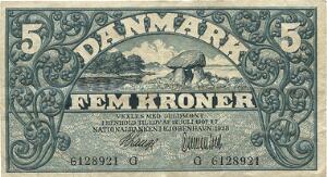 5 kr 1928 G, V. Lange  Clemmentsen, Sieg 100, DOP 113, Pick 20