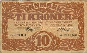 10 kr 1913 A, V. Lange  Olrik, Sieg 103, DOP 114, Pick 21
