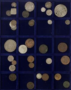 Lille lot skillingsmønter, Valdemar II Sejr - Christian IX, i alt 34 stk. alle i brugspræget kvalitet