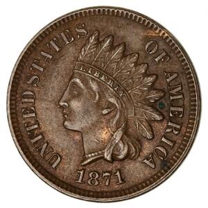 USA, cent 1871, KM 90a