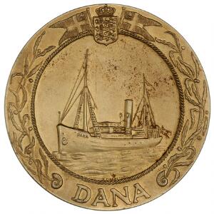 Dana - ekspeditionen 1928 - 1930, A. Dragsted  David Coulthard, forgyldt bronze, 60 mm, 96,0 g - sjælden