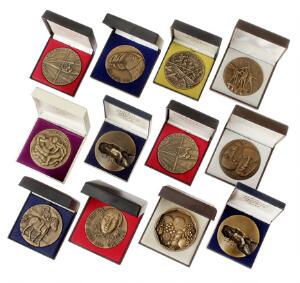 Nyborg, diverse medailler bronce, i alt ca. 80 stk., især nordisk kunstmedailler serier