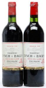 2 bts. Château Lynch Bages, Pauillac. 5. Cru Classé 1982 A hfin.