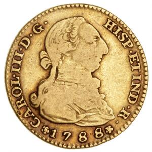 Spanien, Carlos IV, 1788 - 1808, 2 Escudos 1788, Madrid Mint, 6,60 g, F 286