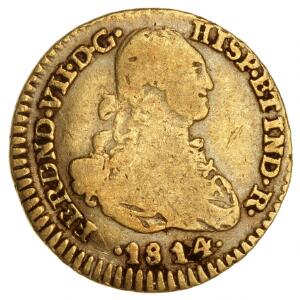 Colombia, Ferdinand VII, 1808 - 1833, Escudo 1814, Bogota Mint, 3,26 g, KM 64.1, F 65