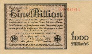 Tyskland, 1 Billion Mark 1.000.000.000.000 1923, Rosenberg 131b