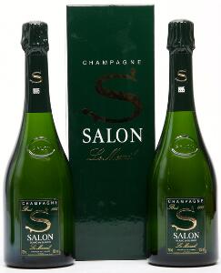 2 bts. Champagne Grand Cru Le Mesnil, Salon 1995 A hfin.