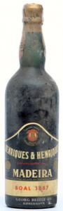 1 bt. Madeira Boal, Henriqes  Henriques 1887 Bottled in DK. AB ts.