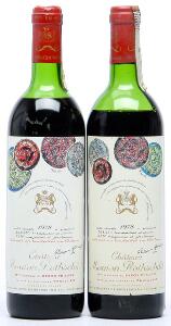 2 bts. Château Mouton Rothschild, Pauillac. 1. Cru Classé 1978