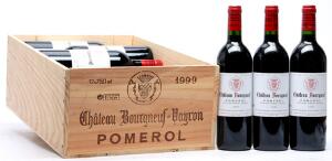 12 bts. Château Bourgneuf, Pomerol 1999 A hfin. Owc.