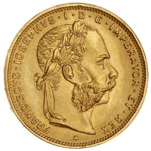 Østrig, 8 floriner  20 francs 1892 nypræg, F 502R