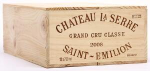 12 bts. Château La Serre, Saint-Émilion Grand Cru Classé 2008 A hfin. Owc.