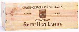 12 bts. Château Smith Haut Lafitte Grand Cru Classé, Pessac-Léognan 2000 A hfin. Owc.