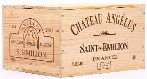 6 bts. Château Angelus, Saint-Émilion 1. Grand Cru Classé 2003 A hfin. Owc.