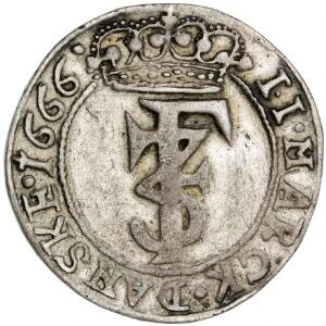 Norge, Frederik III, 2 mark 1666, NM 161, H 67G, ældre støbt forfalskning