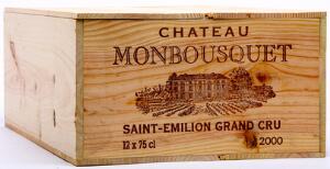 12 bts. Château Monbousquet, Saint Emilion Grand Cru 2000 A hfin. Owc.