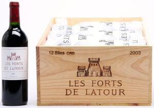 12 bts. Les Forts De Latour, 2wine Ch. Latour 2003 A hfin. Owc.
