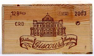 12 bts. Château Giscours, Labarde - Margaux. 3. Cru Classé 2003 A hfin. Owc.
