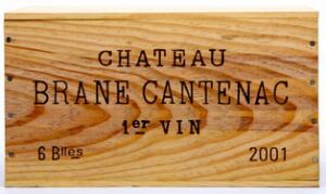 6 bts. Château Brane Cantenac, Margaux. 2. Cru Classé 2001 A hfin. Owc.