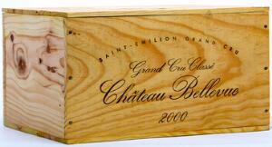 6 bts. Château Bellevue, Saint-Émilion Grand Cru Classé 2000 A hfin. Owc.