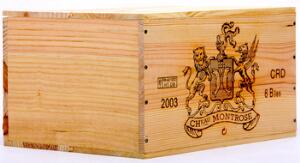 6 bts. Château Montrose, Saint - Estephe. 2. Cru Classé 2003 A hfin. Owc.