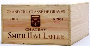 12 bts. Château Smith Haut Lafitte Grand Cru Classé, Pessac-Léognan 2001 A hfin. Owc.