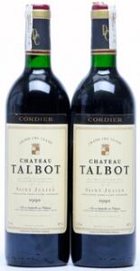 2 bts. Château Talbot, Saint - Julien. 4. Cru Classé 1990 A-AB bn.