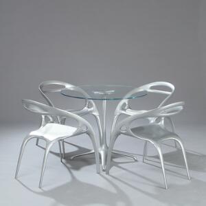 Ross Lovegrove Møblement af light weight magnesium, bestående af fire stole samt bord. Stole model Go chair. 5