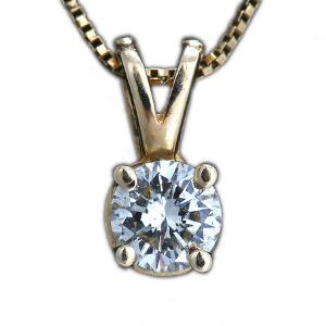 Italiensk halskæde og vedhæng af 14 kt. guld prydet med brillantslebet diamant på ca. 0.40 ct. L. ca. 48 cm. Ca. 2008.