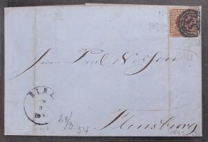 Danmark. 1851-1863. Album med ca. 80 skillingsbreve incl. en del 4 RBS osv. Stor kat.v. blandet kvalitet