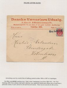 1895. 8 øre, grårød, tk.12. Single på skibsbrev fra Aalborg til København. Liniestempel FRA AALBORG. LUX-kvalitet