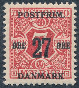 1918. 277 øre, rød, vm. III. Velcentreret postfrisk mærke. AFA 1600