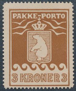 1930. 3 kr. brun. Postfrisk. AFA 1800