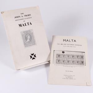 Malta. Litteratur. 2 titler Specialised catalogue of Malta 53 sider og The 1885-1902 Victorian Adhesives 12 sider.
