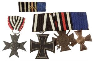 Tyskland, 1914-1918, 5 stk. ordner, bl.a. Jernkors 1914, Für Krigshilfsdienst med bånd, Hindenburgerkors, m.m.