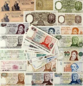 Argentina, lot forskellige, overvejende ucirkulerede sedler 1948 - ca. 2000, i alt 38 stk.